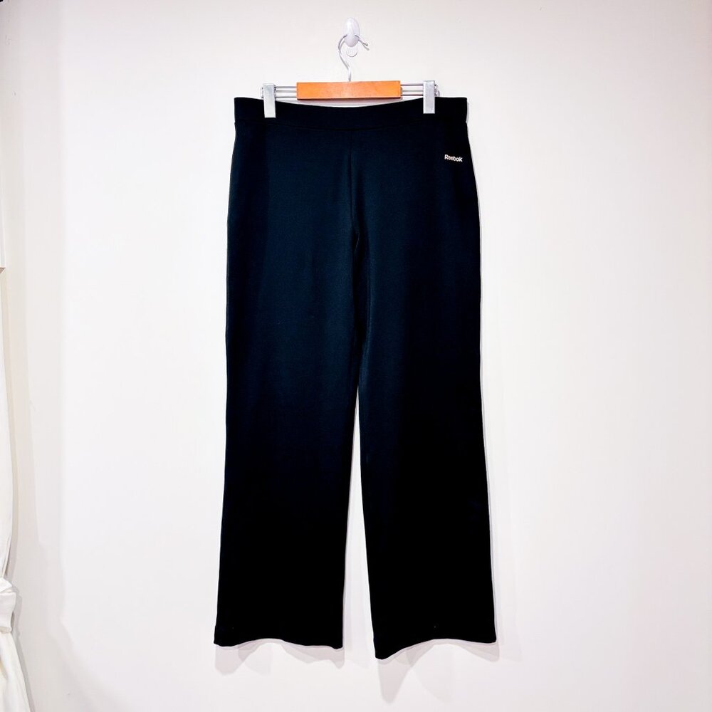 REEBOK Black Sport Pants High Waist Straight Leg Activewear‎ | Large *
